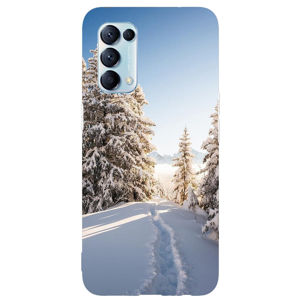 Husa compatibila cu Oppo Reno 4 Lite model Snow Path Switzerland, Silicon, TPU, Viceversa