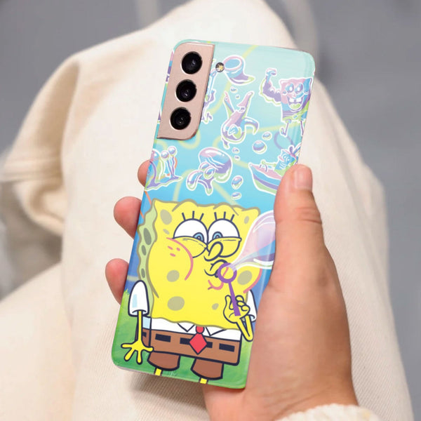 Husa compatibila cu Samsung Galaxy S21 FE model Sponge Bob Squarepants, Silicon, TPU, Viceversa