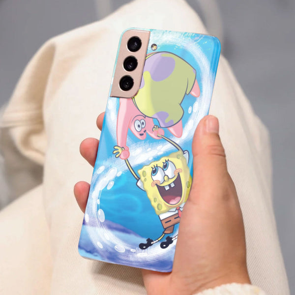 Husa compatibila cu Samsung Galaxy S21 FE model Sponge Bob and Patrick , Silicon, TPU, Viceversa