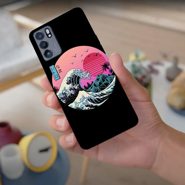Husa compatibila cu Oppo Find X3 model The great Wave of Kanagawa, Silicon, TPU, Viceversa - Viceversa
