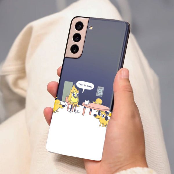 Husa compatibila cu Samsung Galaxy S21 FE model This is fine reverse meme, Silicon, TPU, Viceversa