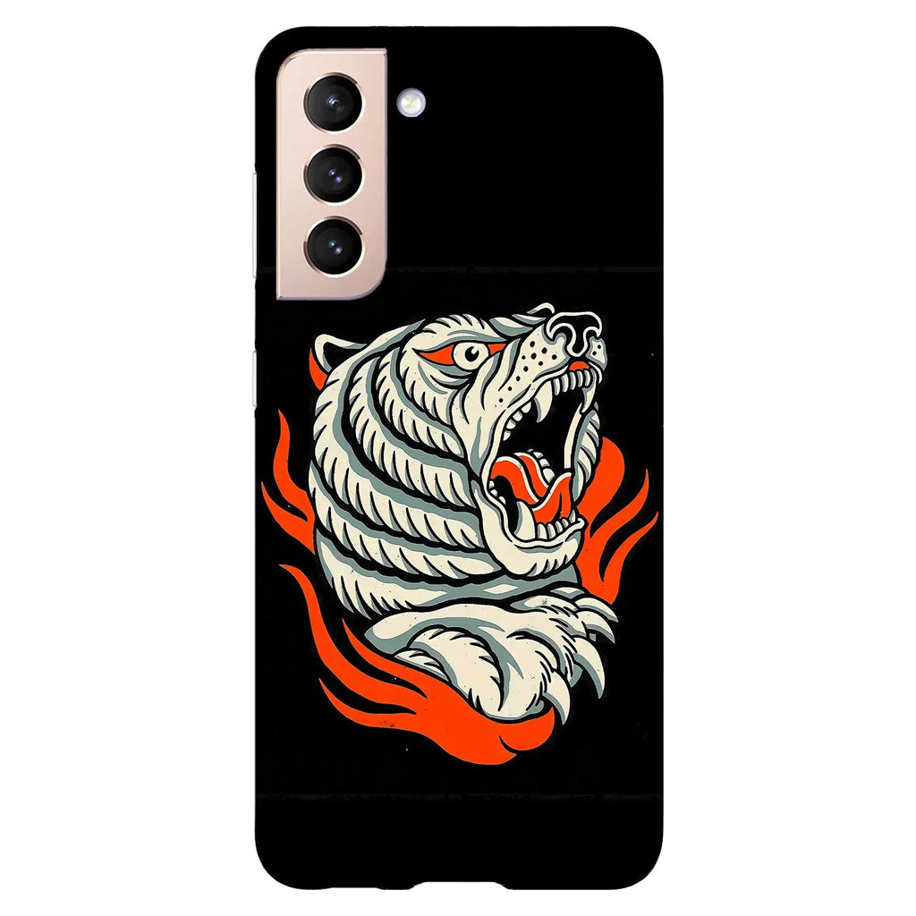 Husa compatibila cu Samsung Galaxy S22 model Tiger flames, Silicon, TPU, Viceversa - Viceversa