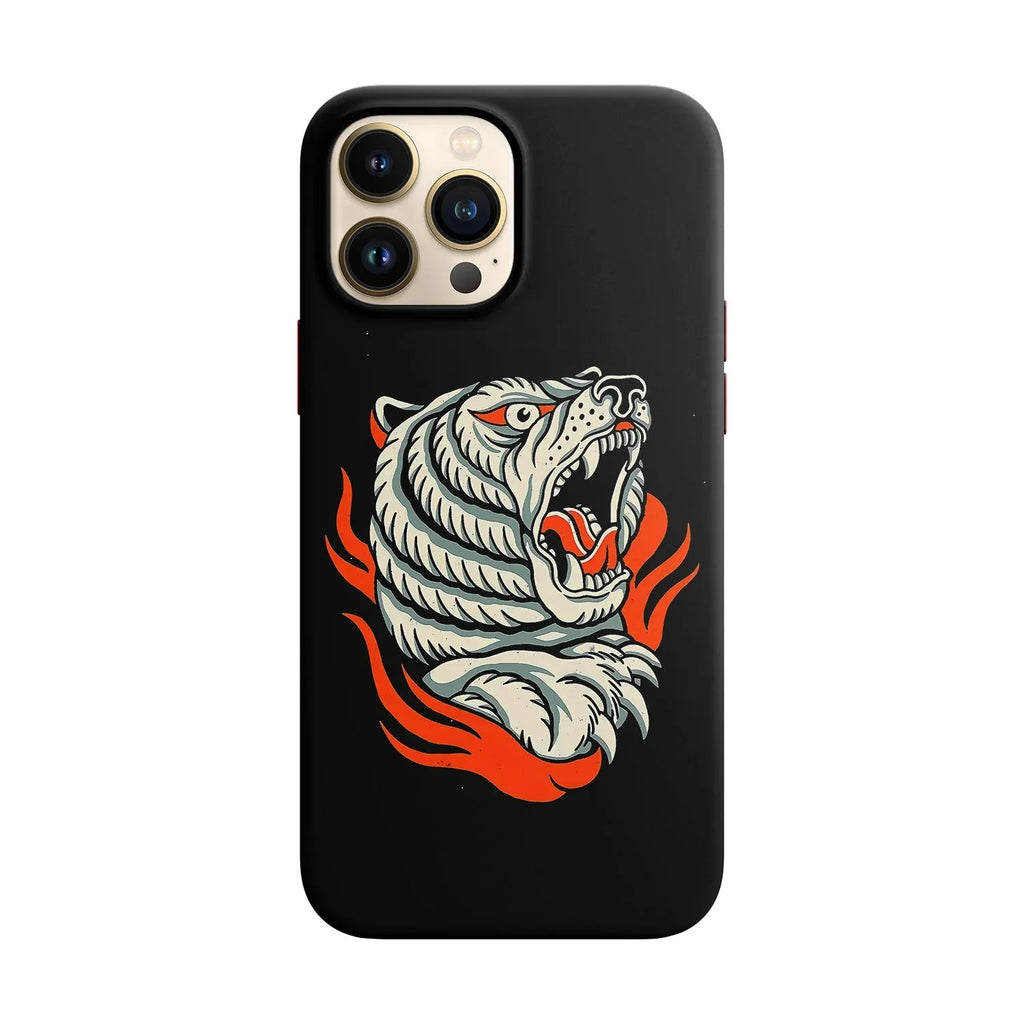 Husa compatibila cu Apple iPhone 12 Mini model Tiger flames, Silicon, TPU, Viceversa - Viceversa
