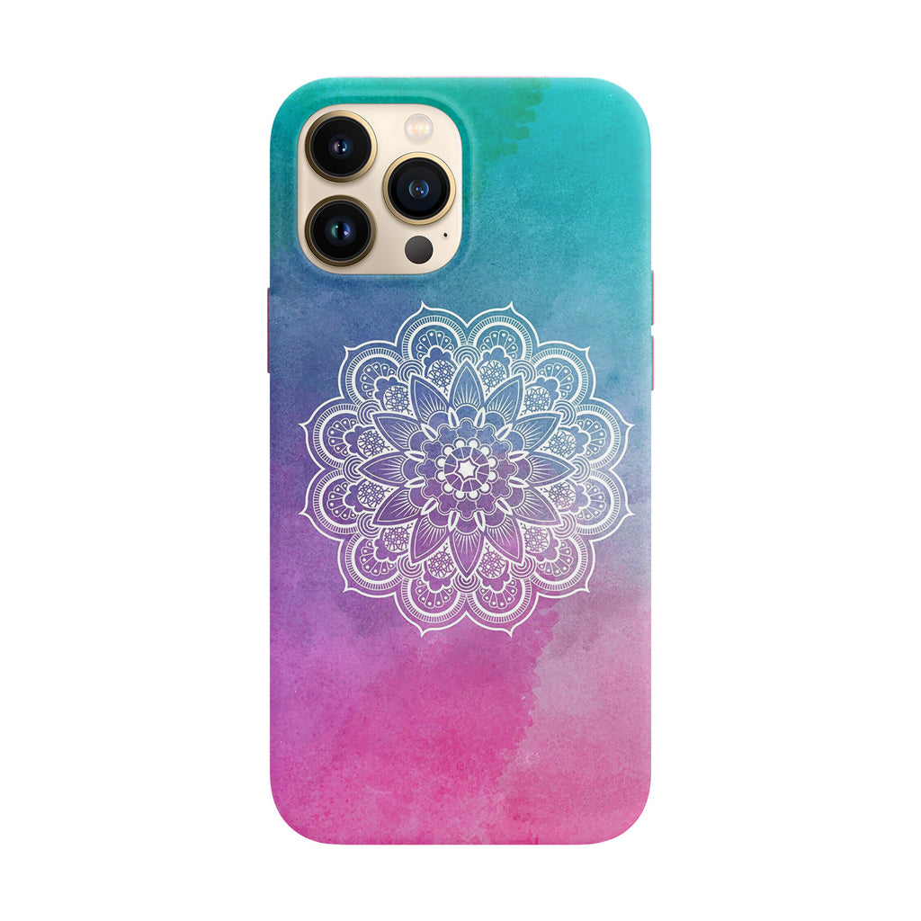 Husa compatibila cu Apple iPhone 13 model Watercolor Mandala, Silicon, TPU, Viceversa