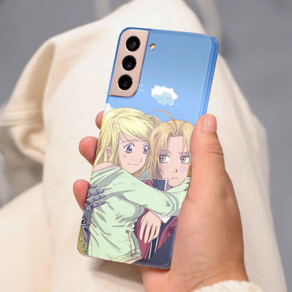 Husa compatibila cu Samsung Galaxy S21 FE model Winry and Edward Full Metal Achemist, Silicon, TPU, Viceversa