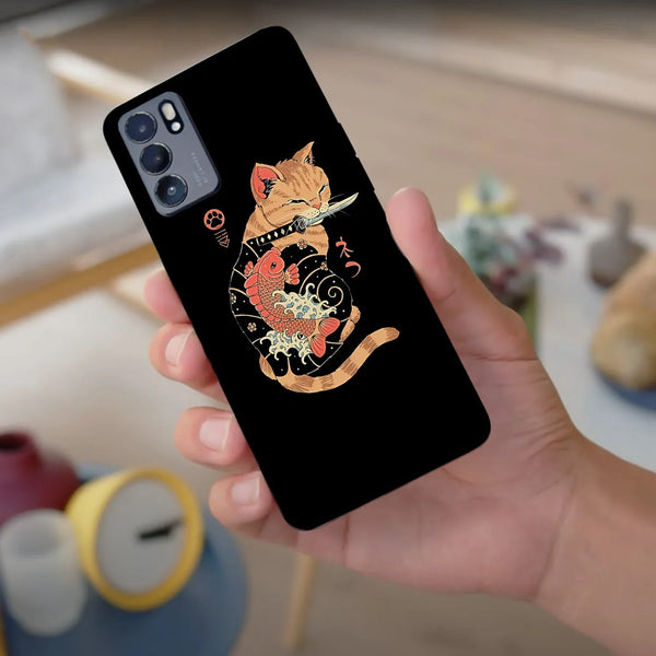 Husa compatibila cu Oppo Reno 6 5G model Yakuza cat, Silicon, TPU, Viceversa - Viceversa