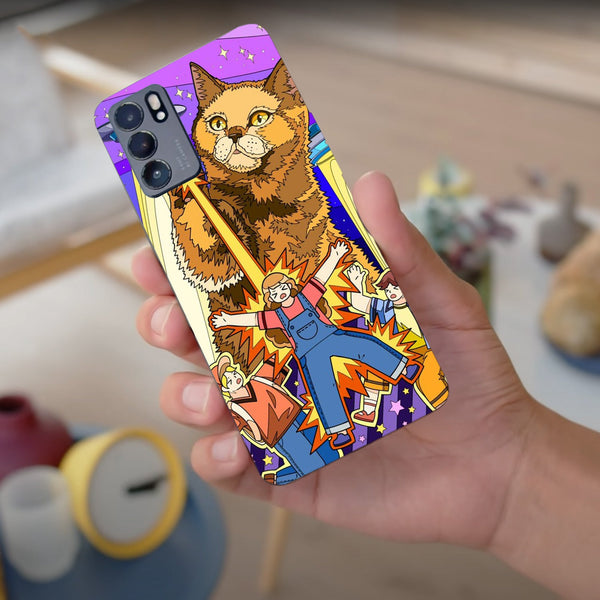 Husa compatibila cu Oppo Reno 5 4G model Cat invasion, Silicon, TPU, Viceversa