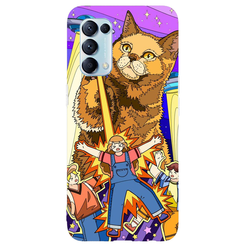 Husa compatibila cu Oppo Reno 5 4G model Cat invasion, Silicon, TPU, Viceversa