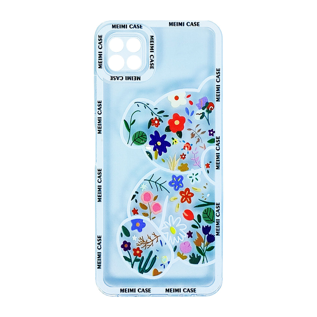 Husa compatibila cu Samsung Galaxy A22 5G model Flower Bear, Silicon, TPU, Viceversa