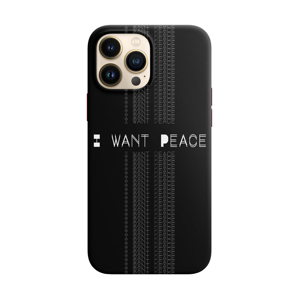 Husa compatibila cu Apple iPhone 13 Mini model I want peace,Silicon, Tpu, Viceversa