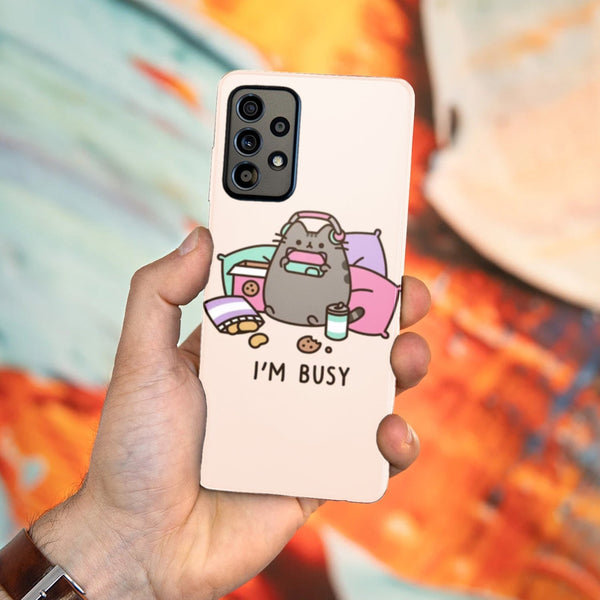 Husa compatibila cu Samsung Galaxy A73 5G model Im Busy, Silicon, TPU, Viceversa