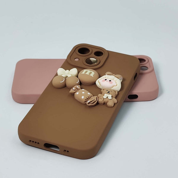 Husa compatibila cu Apple iPhone 13 Mini model Candy store 5D, Maro, Silicon, TPU, Viceversa