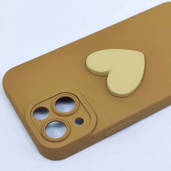Husa compatibila cu Apple iPhone 13 Mini model Big Heart 5D, Maro, Silicon, TPU, Viceversa - Viceversa