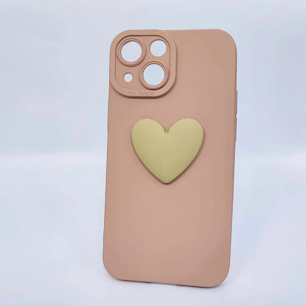 Husa compatibila cu Apple iPhone 13 Mini model Big Heart 5D, Powder Pink, Silicon, TPU, Viceversa - Viceversa