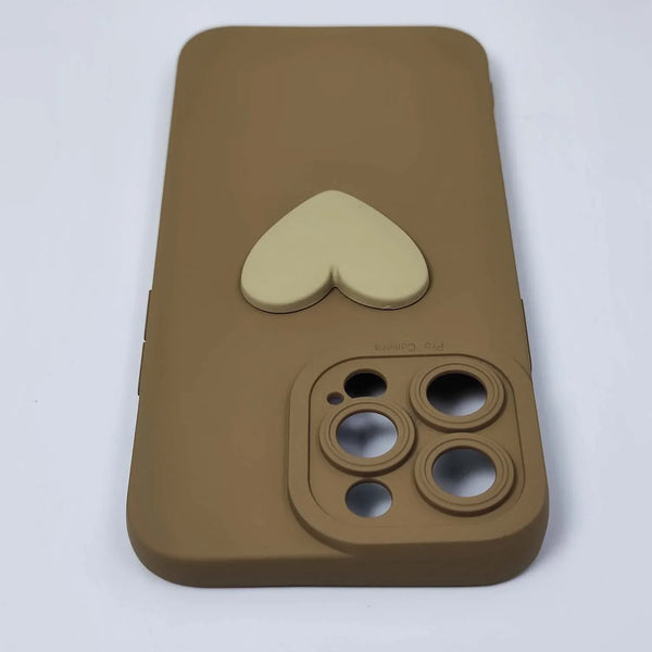 Husa compatibila cu Apple iPhone 13 Pro Max, model Big Heart 5D, Maro, Silicon, TPU, Viceversa - Viceversa