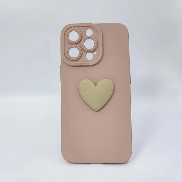 Husa compatibila cu Apple iPhone 13 Pro Max, model Big Heart 5D, Powder Pink, Silicon, TPU, Viceversa - Viceversa