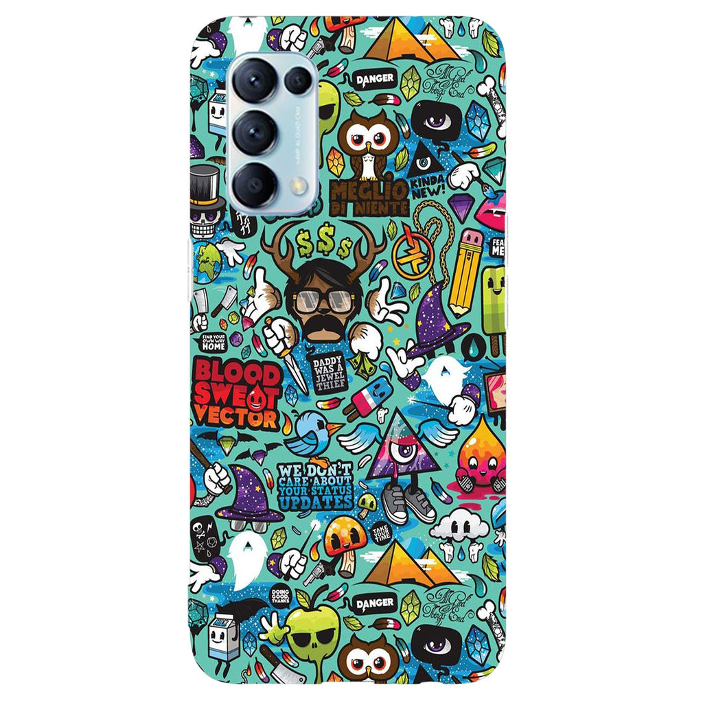 Husa compatibila cu Oppo Reno 5 4G model Modern Graffity, Silicon, TPU, Viceversa