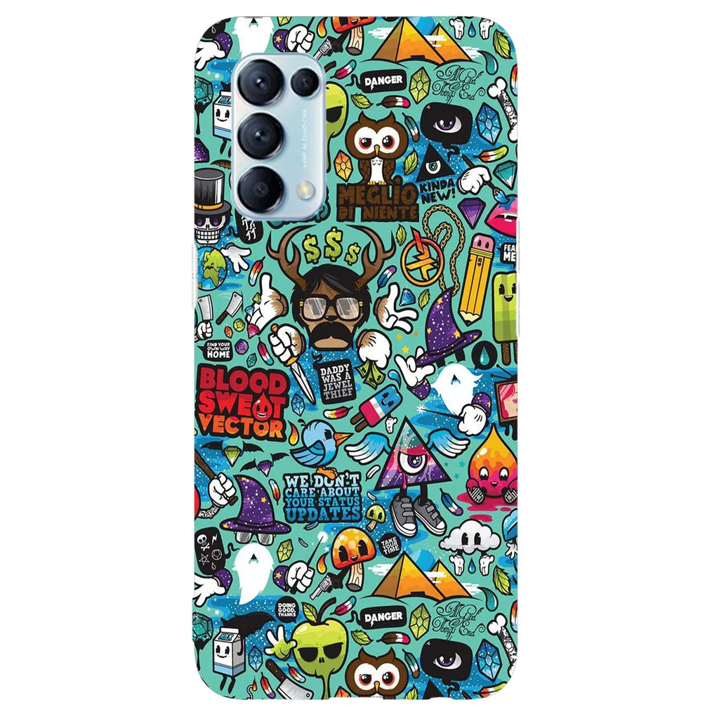 Husa compatibila cu Oppo Reno 4 5G model Modern Graffity, Silicon, TPU, Viceversa - Viceversa