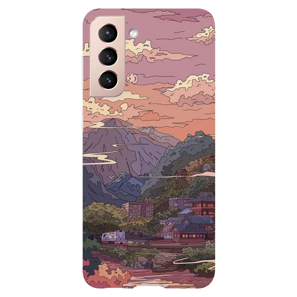 Husa compatibila cu Samsung Galaxy S21 FE model Mountain train, Silicon, TPU, Viceversa