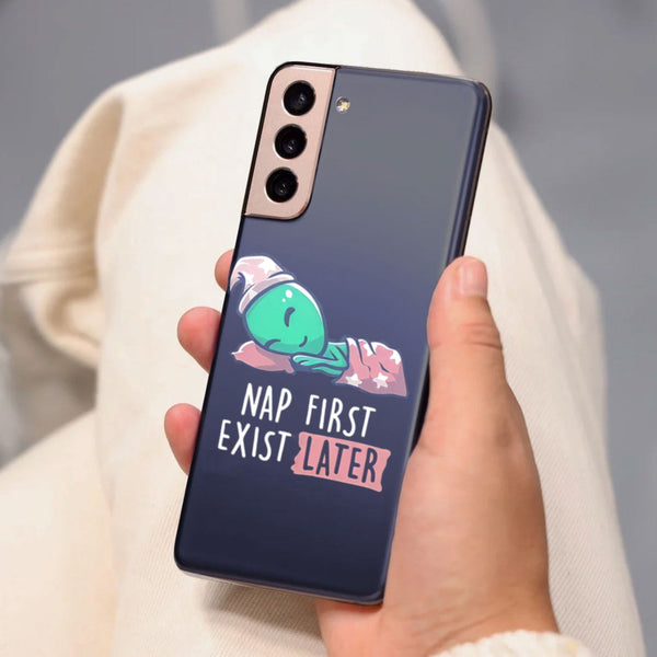 Husa compatibila cu Samsung Galaxy S21 FE model Nap first exist later, Silicon, TPU, Viceversa