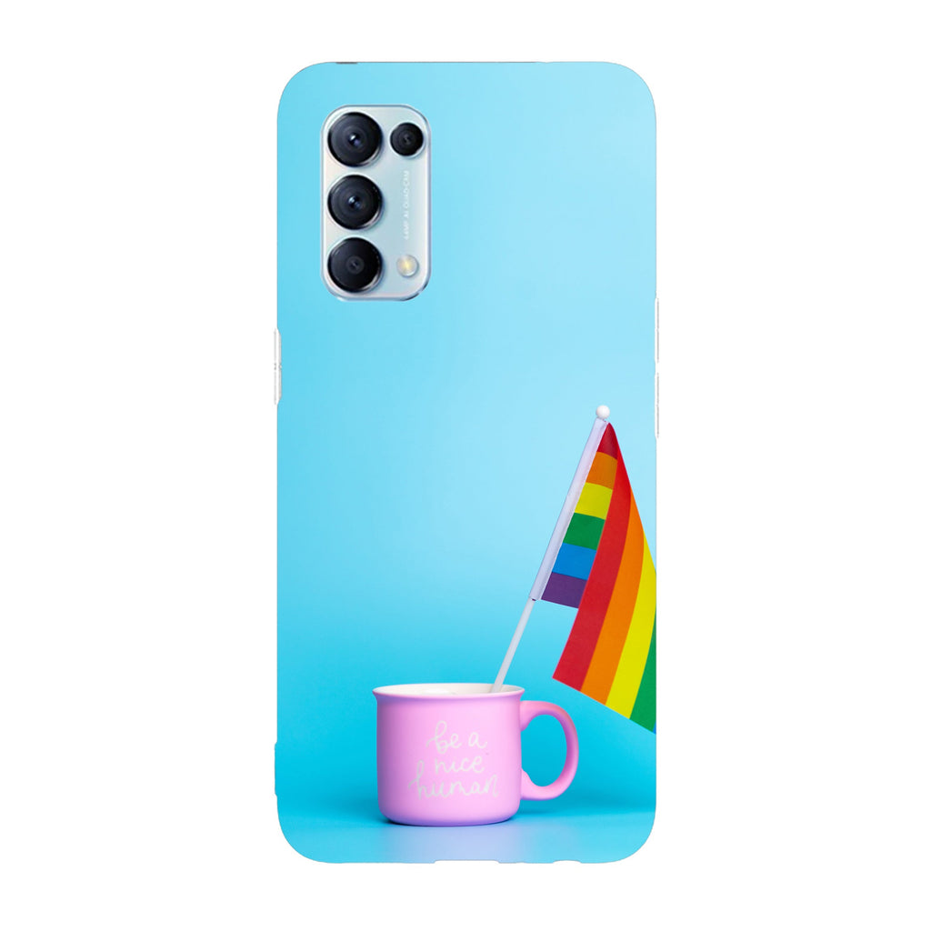 Husa compatibila cu Oppo Reno 5 4G model Be a nice human, Silicon, TPU, Viceversa