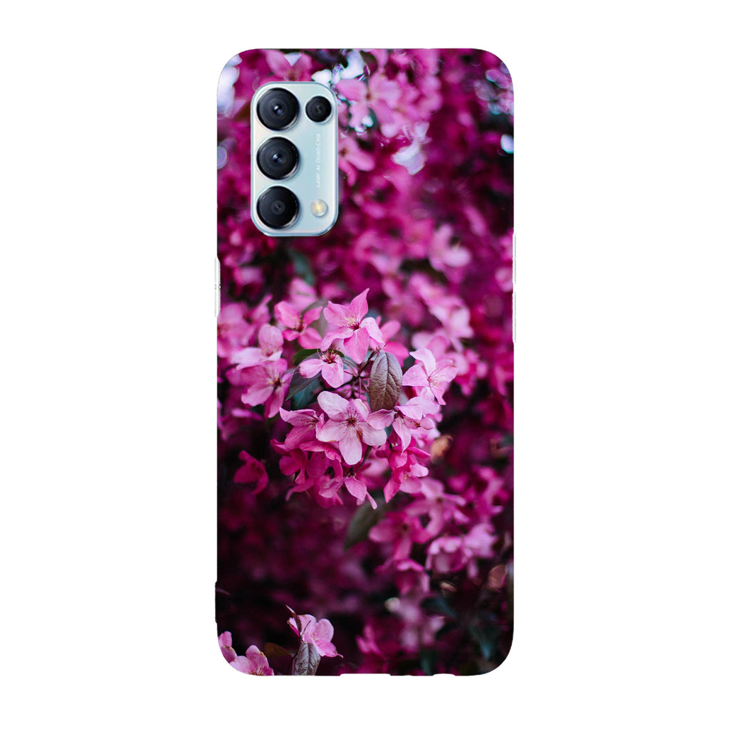 Husa compatibila cu Oppo Reno 5 4G model Magenta flower, Silicon, TPU, Viceversa