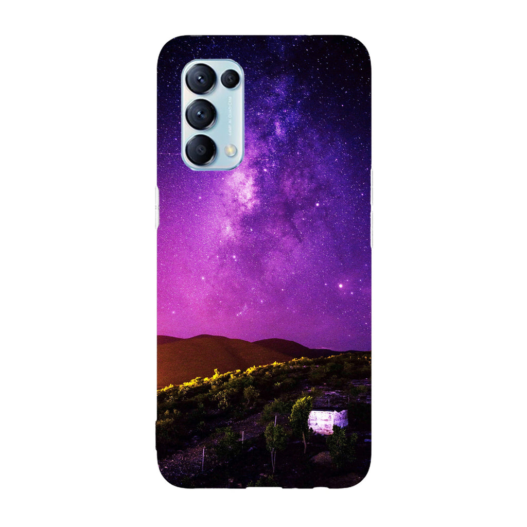 Husa compatibila cu Oppo Reno 5 4G model Purple night sky, Silicon, TPU, Viceversa