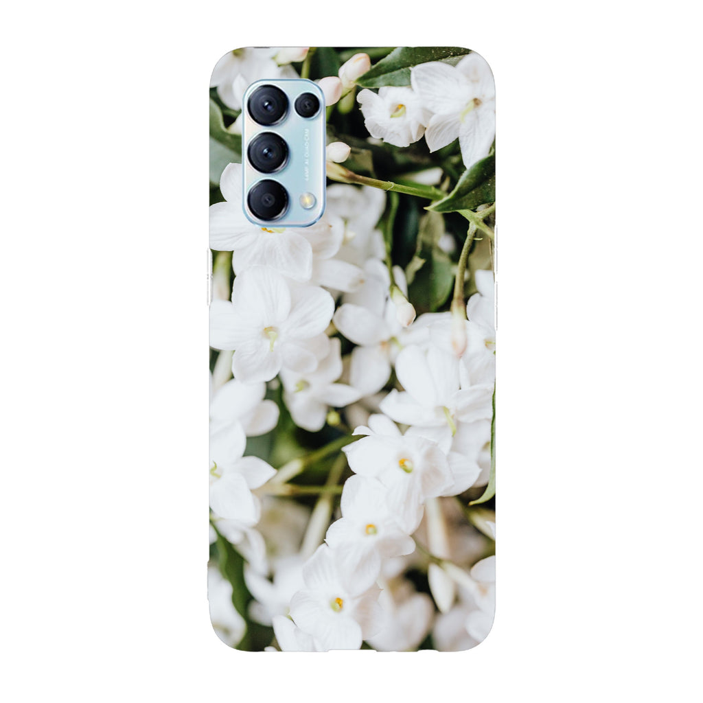 Husa compatibila cu Oppo Reno 4Z model White petals, Silicon, TPU, Viceversa