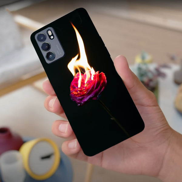 Husa compatibila cu Oppo Reno 5 4G model Fire rose, Silicon, TPU, Viceversa