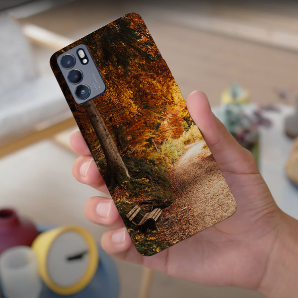 Husa compatibila cu Oppo Reno 5 4G model Forest Autumn Path, Silicon, TPU, Viceversa