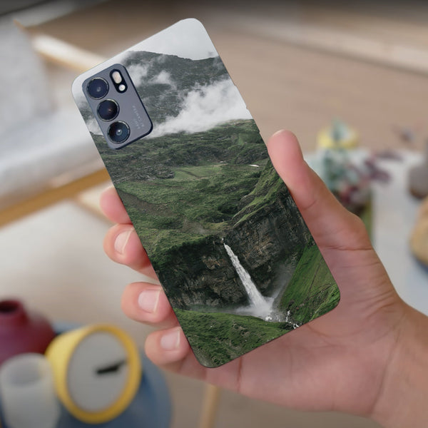 Husa compatibila cu Oppo Reno 5 4G model Green Waterfall, Silicon, TPU, Viceversa