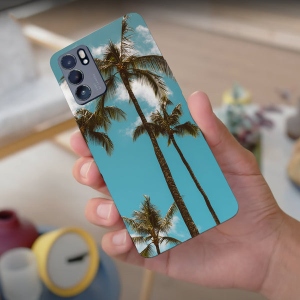 Husa compatibila cu Oppo Reno 5 4G model Palm trees, Silicon, TPU, Viceversa