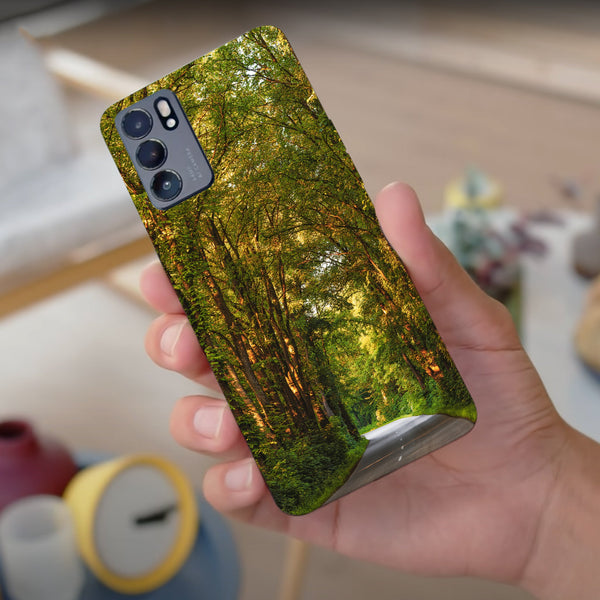 Husa compatibila cu Oppo Reno 5 4G model Paved forest road, Silicon, TPU, Viceversa