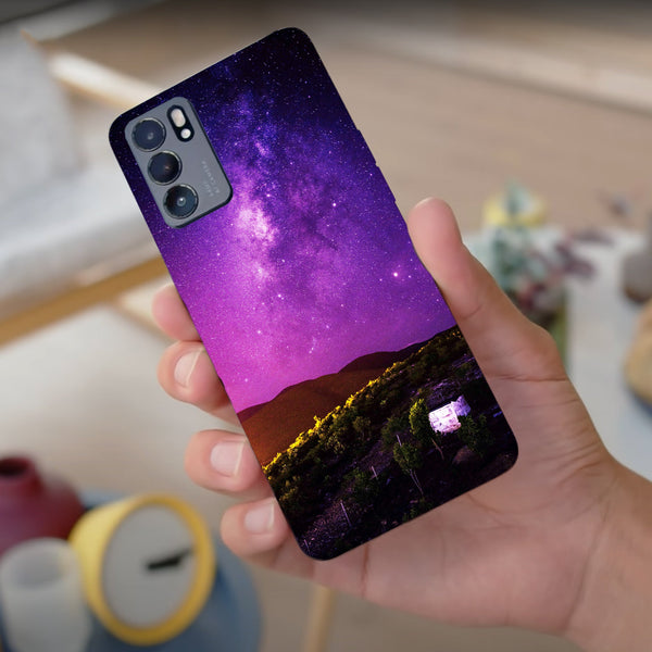 Husa compatibila cu Oppo Reno 5 4G model Purple night sky, Silicon, TPU, Viceversa