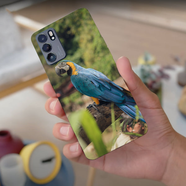 Husa compatibila cu Oppo Reno 5 4G model Blue and gold Macaw, Silicon, TPU, Viceversa