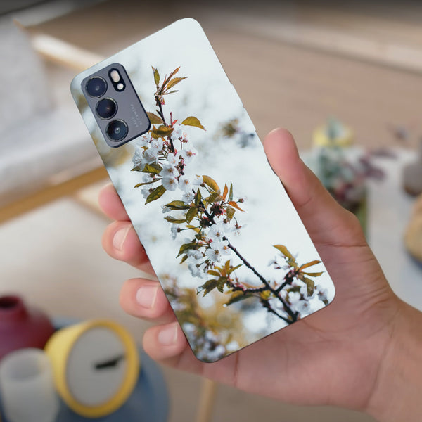 Husa compatibila cu Oppo Reno 5 4G model Cherries Flower, Silicon, TPU, Viceversa