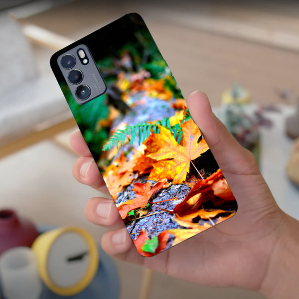 Husa compatibila cu Oppo Reno 5 4G model Colorful leaves, Silicon, TPU, Viceversa