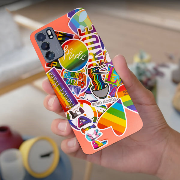 Husa compatibila cu Oppo Reno 5 4G model Colorful Stickers, Silicon, TPU, Viceversa