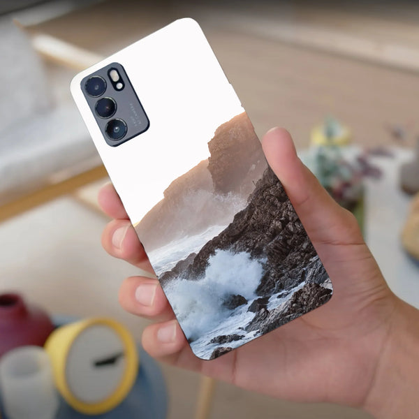 Husa compatibila cu Oppo Reno 4Z model Waves crushing rocks, Silicon, TPU, Viceversa - Viceversa
