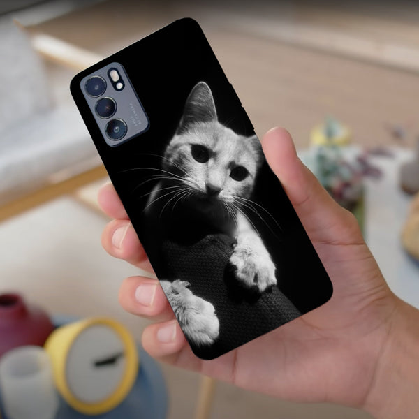 Husa compatibila cu Oppo Reno 5 4G model curious cat, Silicon, TPU, Viceversa