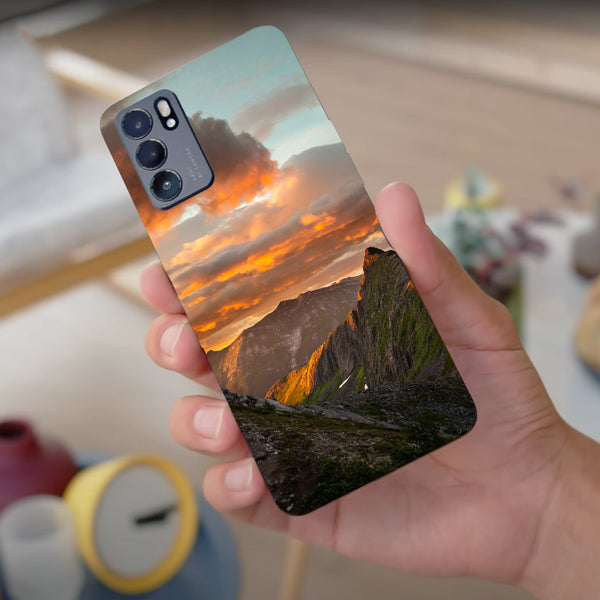 Husa compatibila cu Oppo Reno 5 4G model Drone Shot of a Mountain Range, Silicon, TPU, Viceversa