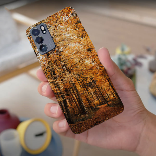 Husa compatibila cu Oppo Reno 5 4G model Falling leaves, Silicon, TPU, Viceversa