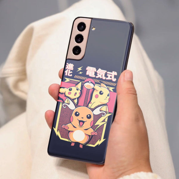 Husa compatibila cu Samsung Galaxy S21 FE model Pikachiu evolution, Silicon, TPU, Viceversa
