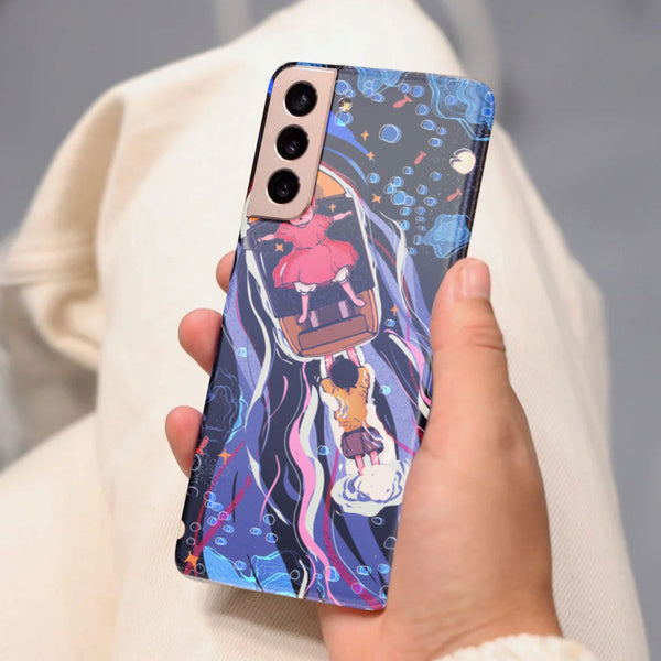 Husa compatibila cu Samsung Galaxy S21 FE model Ponyo and Sosuke adventures, Silicon, TPU, Viceversa