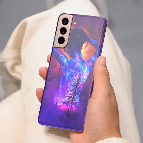 Husa compatibila cu Samsung Galaxy S21 FE model Space girl, Silicon, TPU, Viceversa
