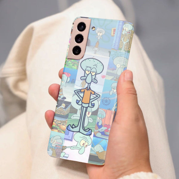 Husa compatibila cu Samsung Galaxy S21 FE model Squidward spongebob, Silicon, TPU, Viceversa