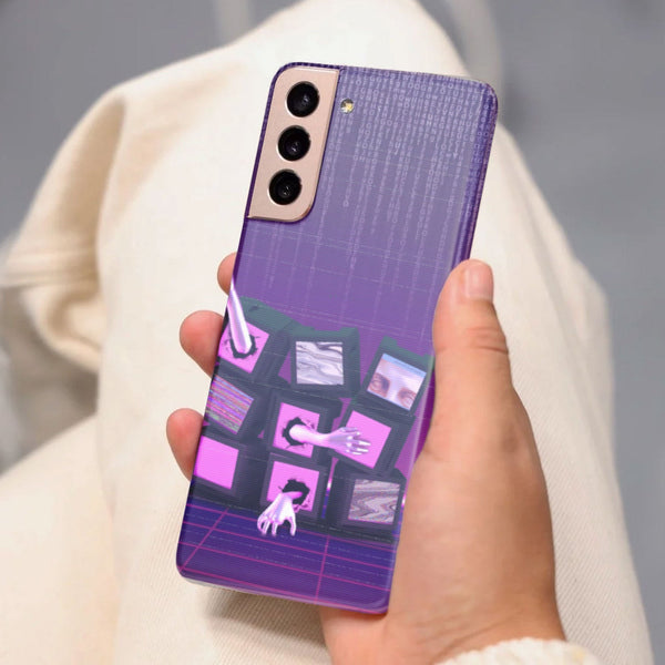 Husa compatibila cu Samsung Galaxy S21 FE model Trapped in a simulation, Silicon, TPU, Viceversa