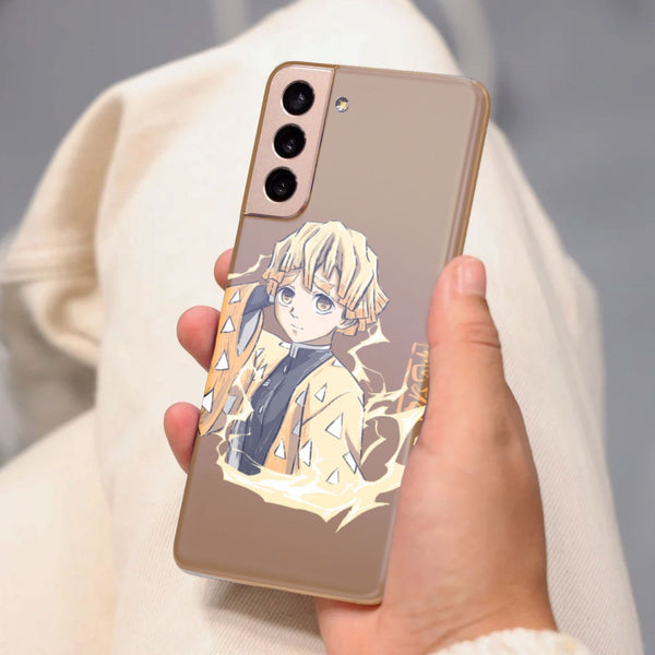 Husa compatibila cu Samsung Galaxy S21 FE model Zenitsu agatsuma, Silicon, TPU, Viceversa