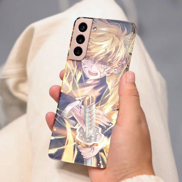 Husa compatibila cu Samsung Galaxy S21 FE model Zenitsu agatsuma Demon slayer, Silicon, TPU, Viceversa