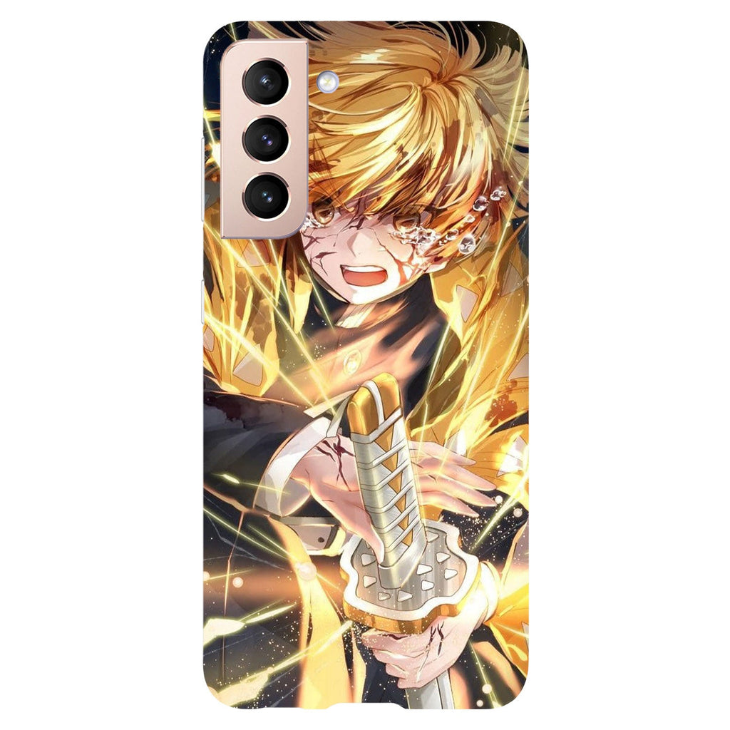 Husa compatibila cu Samsung Galaxy S21 FE model Zenitsu agatsuma Demon slayer, Silicon, TPU, Viceversa